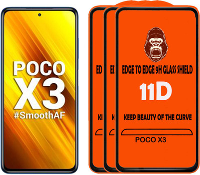 Digilett Tempered Glass Guard for POCO X3(Pack of 3)