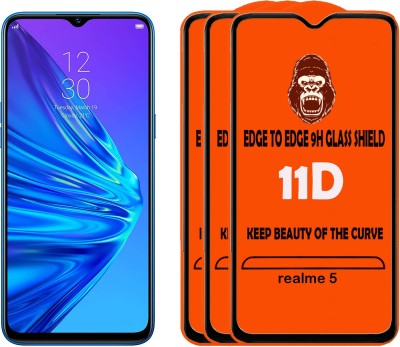 HQ Protection Tempered Glass Guard for realme 5(Pack of 3)