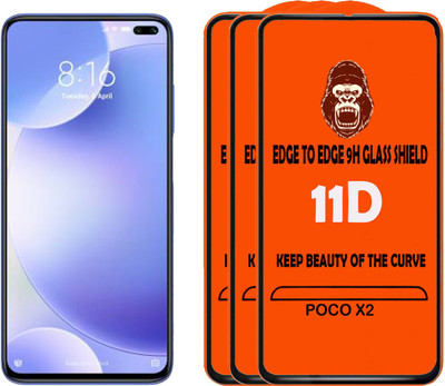 Digilett Tempered Glass Guard for POCO X2(Pack of 3)