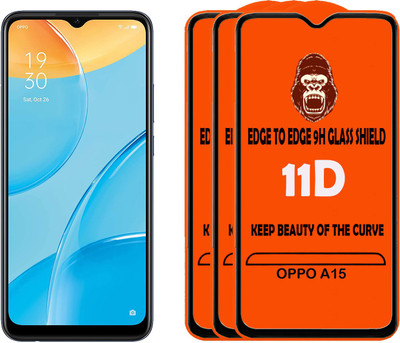 HQ Protection Tempered Glass Guard for OPPO A15(Pack of 3)