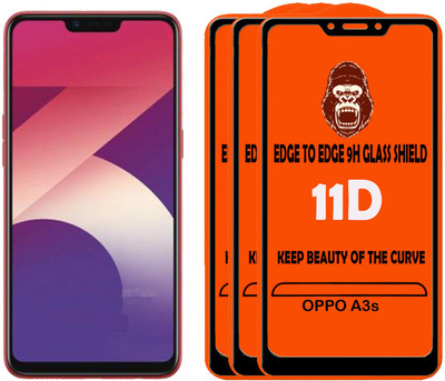 Digilett Tempered Glass Guard for Oppo A3s(Pack of 3)
