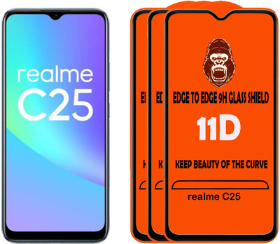 Digilett Tempered Glass Guard for realme C25(Pack of 3)