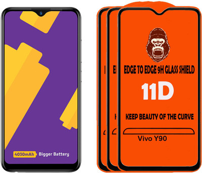 HQ Protection Tempered Glass Guard for Vivo Y90(Pack of 3)