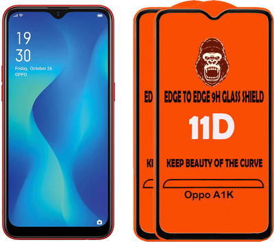 HQ Protection Tempered Glass Guard for Oppo A1K(Pack of 2)
