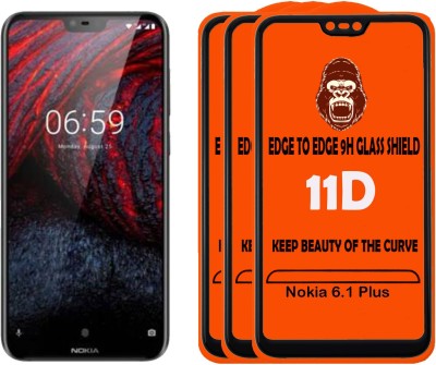 Unirock Tempered Glass Guard for Nokia 6.1 Plus(Pack of 3)