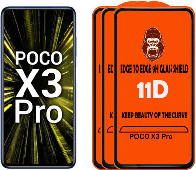 Digilett Tempered Glass Guard for POCO X3 Pro(Pack of 3)