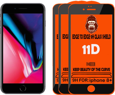 HQ Protection Tempered Glass Guard for Apple iPhone 8 Plus(Pack of 3)