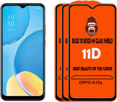 Digilett Tempered Glass Guard for OPPO A15s(Pack of 3)