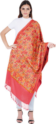 MUFFLY Wool Floral Print Women Shawl(Pink)