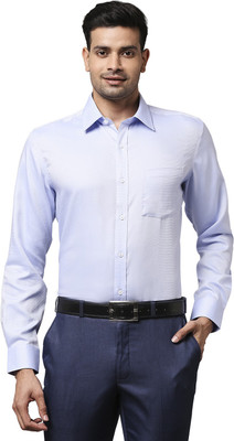 PARK AVENUE Men Self Design Formal Blue Shirt