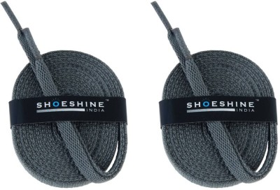 SHOESHINE Flat Shoelace for sneaker and athletic (120cm) GREY Shoe Lace(GREY Set of 2)