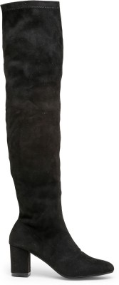 flat n heels Boots For Women(Black , 6)