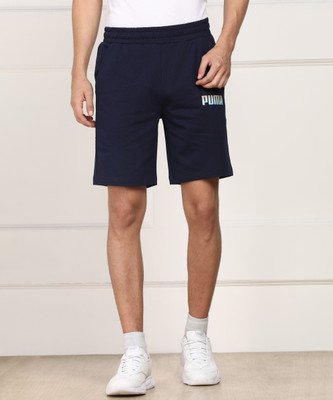 PUMA Solid Men Blue Regular Shorts