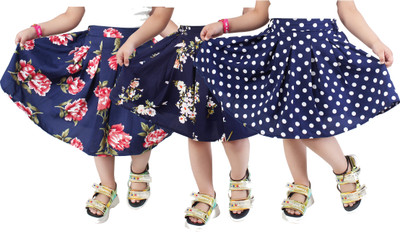 Alisha Moda Printed Girls Flared Multicolor Skirt