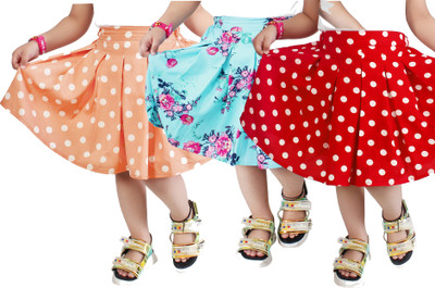 Alisha Moda Printed Girls Flared Multicolor Skirt