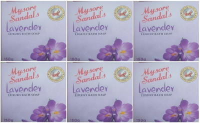 MYSORE SANDAL Lavender Luxury Bath Soaps - 6 x 150g Packs(6 x 150 g)