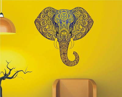 Jagvii 45 cm Elephant Self Adhesive Sticker(Pack of 1)