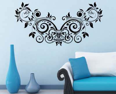 Divine studio 100 cm Butterfly Wall Stickers for Living Room Leaves Falling Sofa TV Background Better Life Quote Self Adhesive Sticker(Pack of 1)