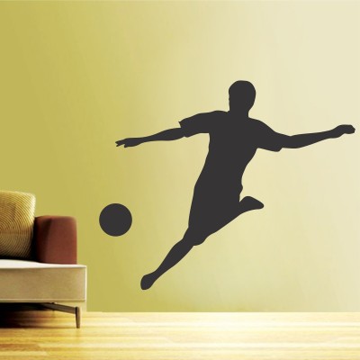 Devil designs 73 cm Soccer kick Wall Stickers for Living Room Self Adhesive Sticker(Pack of 1)