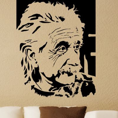 Divine studio 60 cm Albert einstein Wall Stickers for Living Room Leaves Falling Sofa TV Background Better Life Quote Self Adhesive Sticker(Pack of 1)