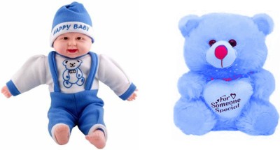 WooCute Super Soft Quality Huggable Cute Animal Stuffed Toy-for Babies, Toddlers, Kids, Birthday & Special Occasions  - 46 cm(Blue)