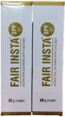 FAIR INSTA Sunscreen - SPF 30 PA+ SPF 30 INSTANT SKIN LIGHTENING WITH SUNSCREEN PACK OF [2X20GM] (40 g)(40 g)