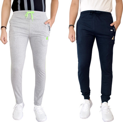 Kundan Solid Men Grey, Dark Blue Track Pants