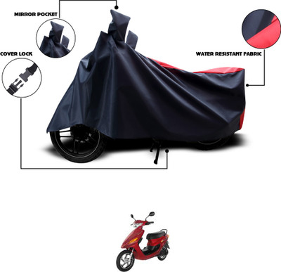 GOSHIV-car and bike accessories Waterproof Two Wheeler Cover for Indus(Yo Electron, Black, Red)