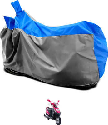 GOSHIV-car and bike accessories Waterproof Two Wheeler Cover for Mahindra(Flyte, Grey, Blue)