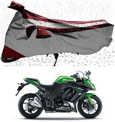 Genipap Two Wheeler Cover for Kawasaki(Ninja 1000, Maroon, Silver)