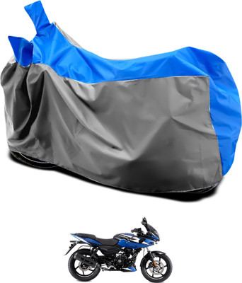 GOSHIV-car and bike accessories Waterproof Two Wheeler Cover for Bajaj(Grey, Blue)