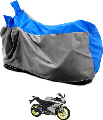 GOSHIV-car and bike accessories Waterproof Two Wheeler Cover for Yamaha(YZF R15 V3.0, Grey, Blue)