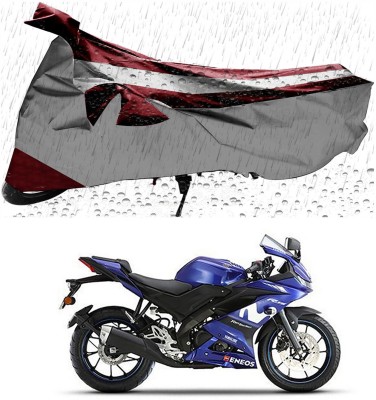 ARN Two Wheeler Cover for Yamaha(YZF R15 V3.0, Maroon, Silver)