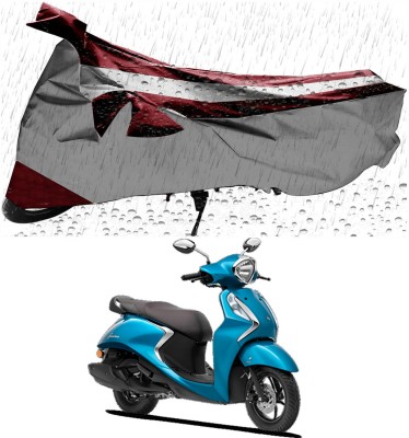 Ascension Two Wheeler Cover for Yamaha(Fascino 125 FI, Maroon, Silver)