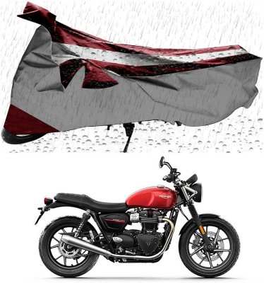 Genipap Two Wheeler Cover for Triumph(Street Twin, Maroon, Silver)