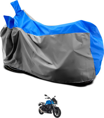 GOSHIV-car and bike accessories Waterproof Two Wheeler Cover for Mahindra(Mojo UT 300, Grey, Blue)