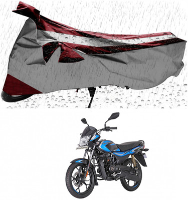Mdstar Waterproof Two Wheeler Cover for Bajaj(Platina 110 H-Gear, Maroon, Silver)