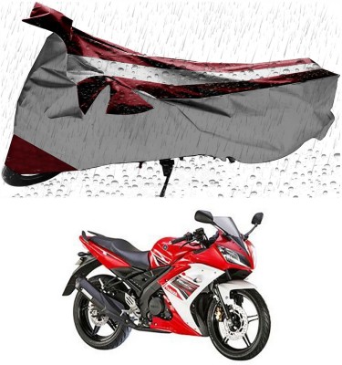 Ascension Two Wheeler Cover for Yamaha(YZF R15 S, Maroon, Silver)