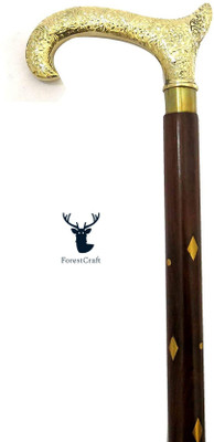 forest craft Brass handle Sheesham Wood Walking Stick , Size: 36 inch Walking Stick