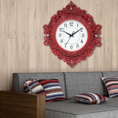 HorseHead Analog 48 cm X 41 cm Wall Clock(Red, With Glass, Standard)