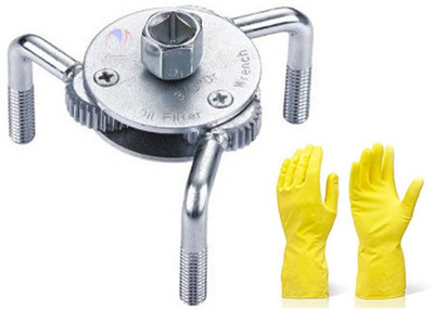 Mass Pro Round Leg Car Auto Oil Filter Wrench 3 Jaw Two Ways Universal Adjustable Spanner Removal Tool Universal for Auto Repair Tools Pro Single Sided Speciality(Pack of 2)