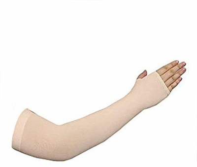 zaysoo Nylon Arm Sleeve For Men & Women(Free, Beige)