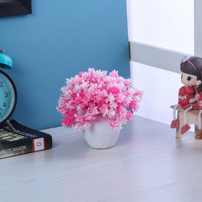 Saikara Collection Artificial Flowers for Home Décor Pink, White Rose Artificial Flower  with Pot(5.5 inch, Pack of 100, Flower with Basket)