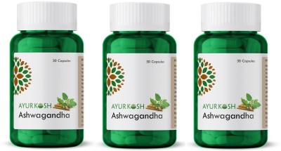 Ayurkosh Ashwagandha Extract Capsules for Strength, Stamina Energy, Better Immunity, & Endurance(Pack of 3)