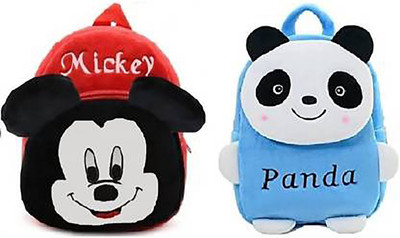 Bluemoon BM-combo of 2 red mickey , blue panda_1375 12 L Backpack(Red, Blue)