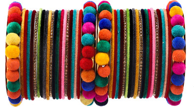 Rijoli Metal Zircon Bangle Set(Pack of 42)