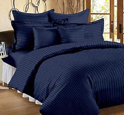 Laying Style Satin Double King Sized Bedding Set(Blue)