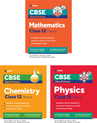 CBSE New Pattern Physics,Chemistry & Mathmatics Class 12 for 2021-22 Exam (MCQs based book for Term 1) (Set of 3 Books)(Paperback, Arihant Experts)