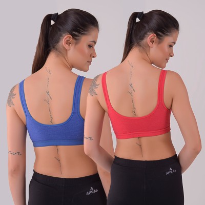 Draxstar Prime AF 3006 Regular Women Sports Non Padded Bra(Blue, Red)