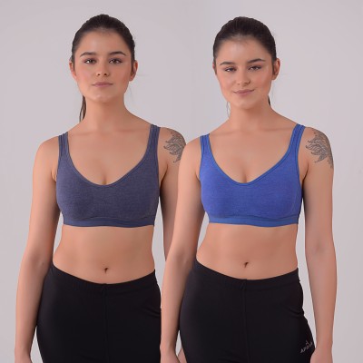 DRAXSTAR Sports AF 3006 Regular Women Sports Non Padded Bra(Blue, Dark Blue)